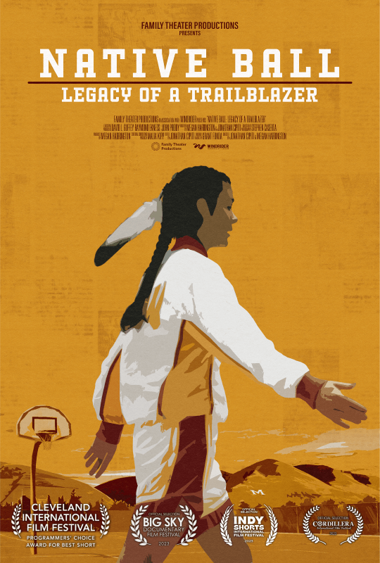 Movie poster for Native Ball depicting a Native American girl walking
