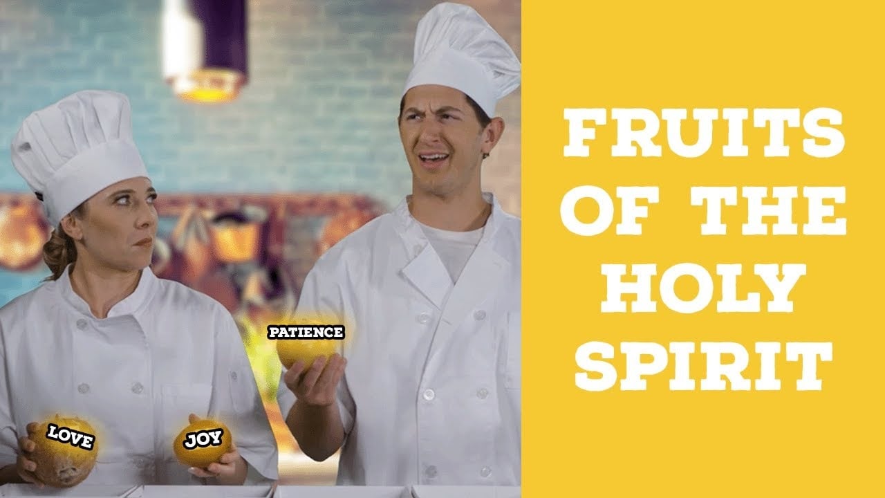 A game-show parody features two chefs cooking with the &quot;fruits of the Holy Spirit.&quot;